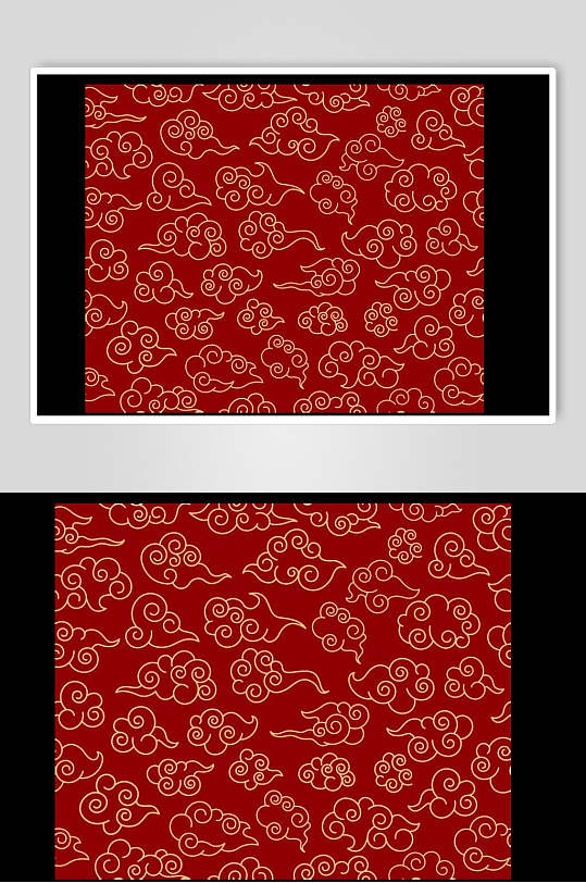 红底黄纹中国风底纹素材