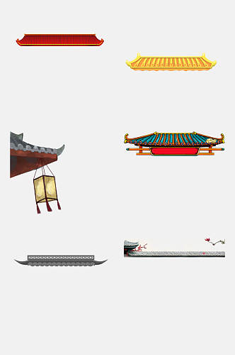 高端中国风中式建筑屋檐免抠素材