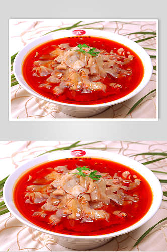 红油红汤鹅肠美食图片