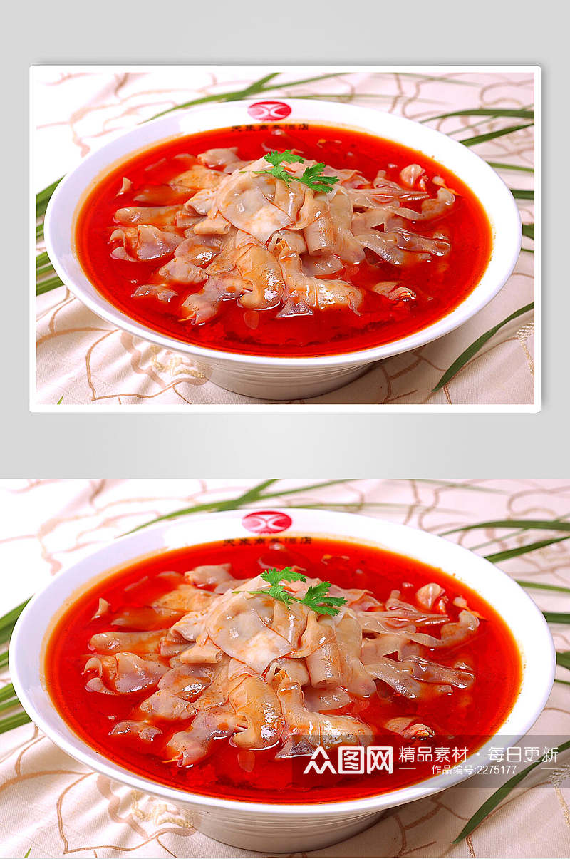红油红汤鹅肠美食图片素材