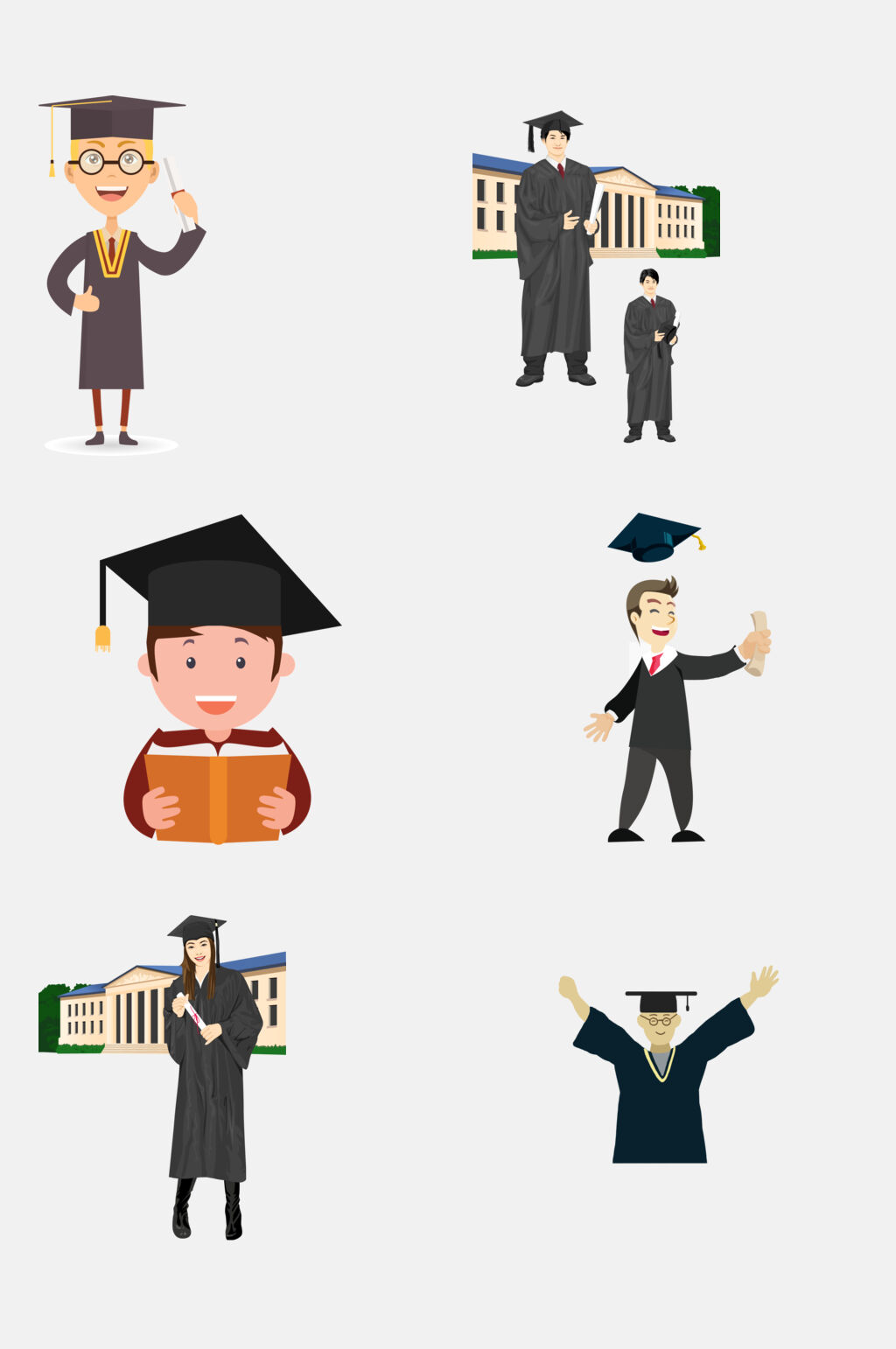 卡通创意大学毕业季博士帽学士帽免抠素材素材