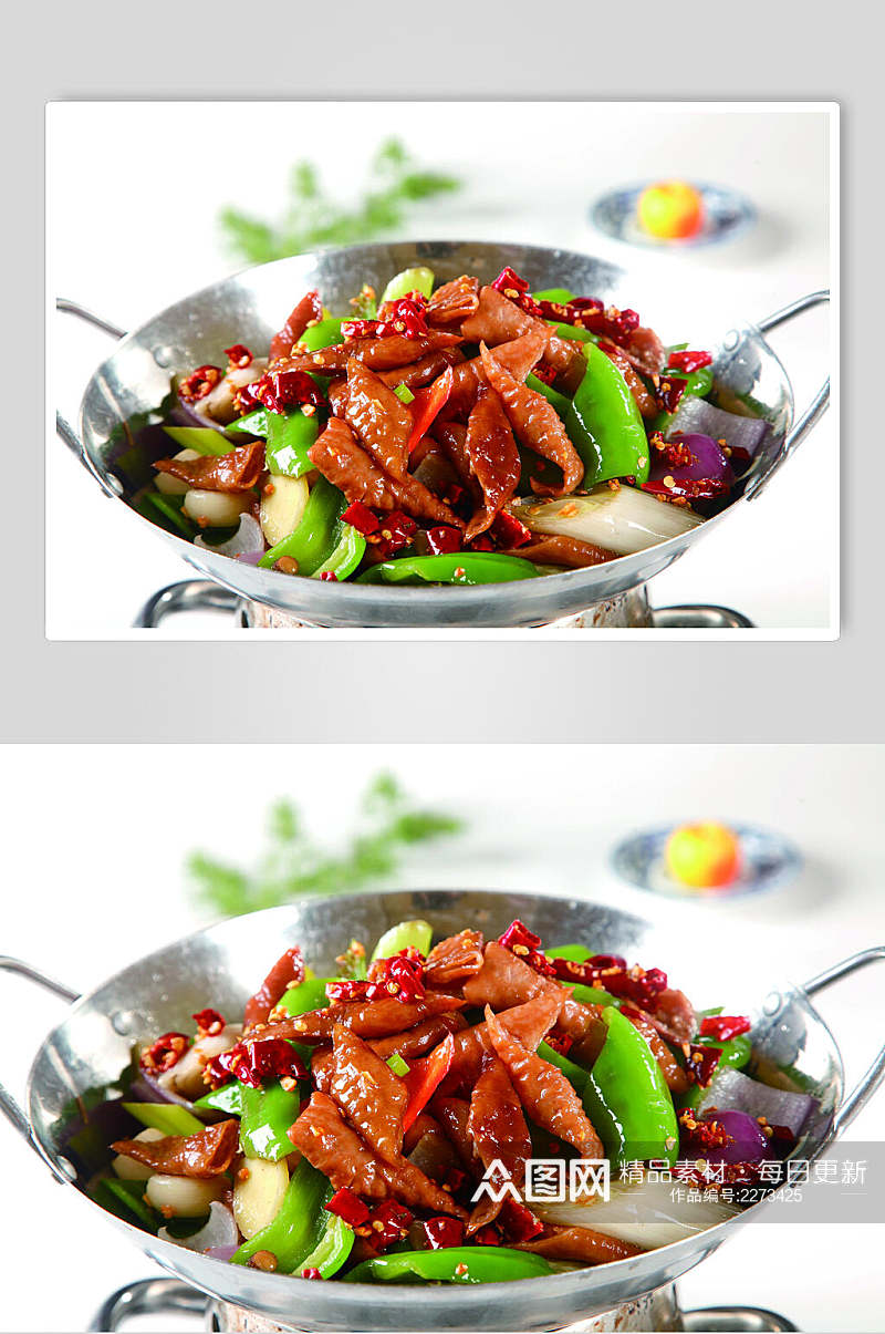 香辣美味干锅大肠餐饮食品图片素材