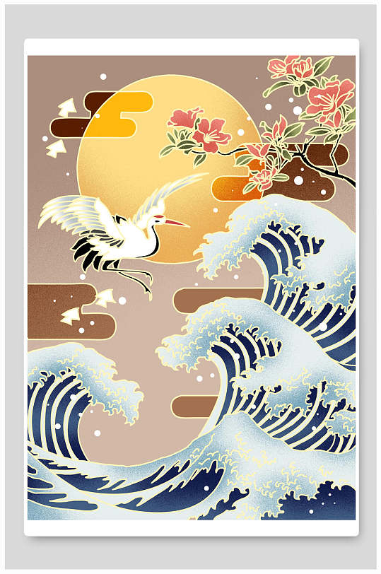 日系风格日本浮世绘插画素材