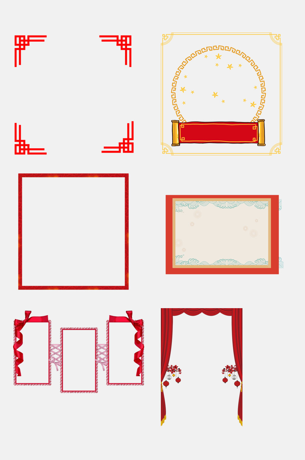 中国风红色喜庆边框免抠素材