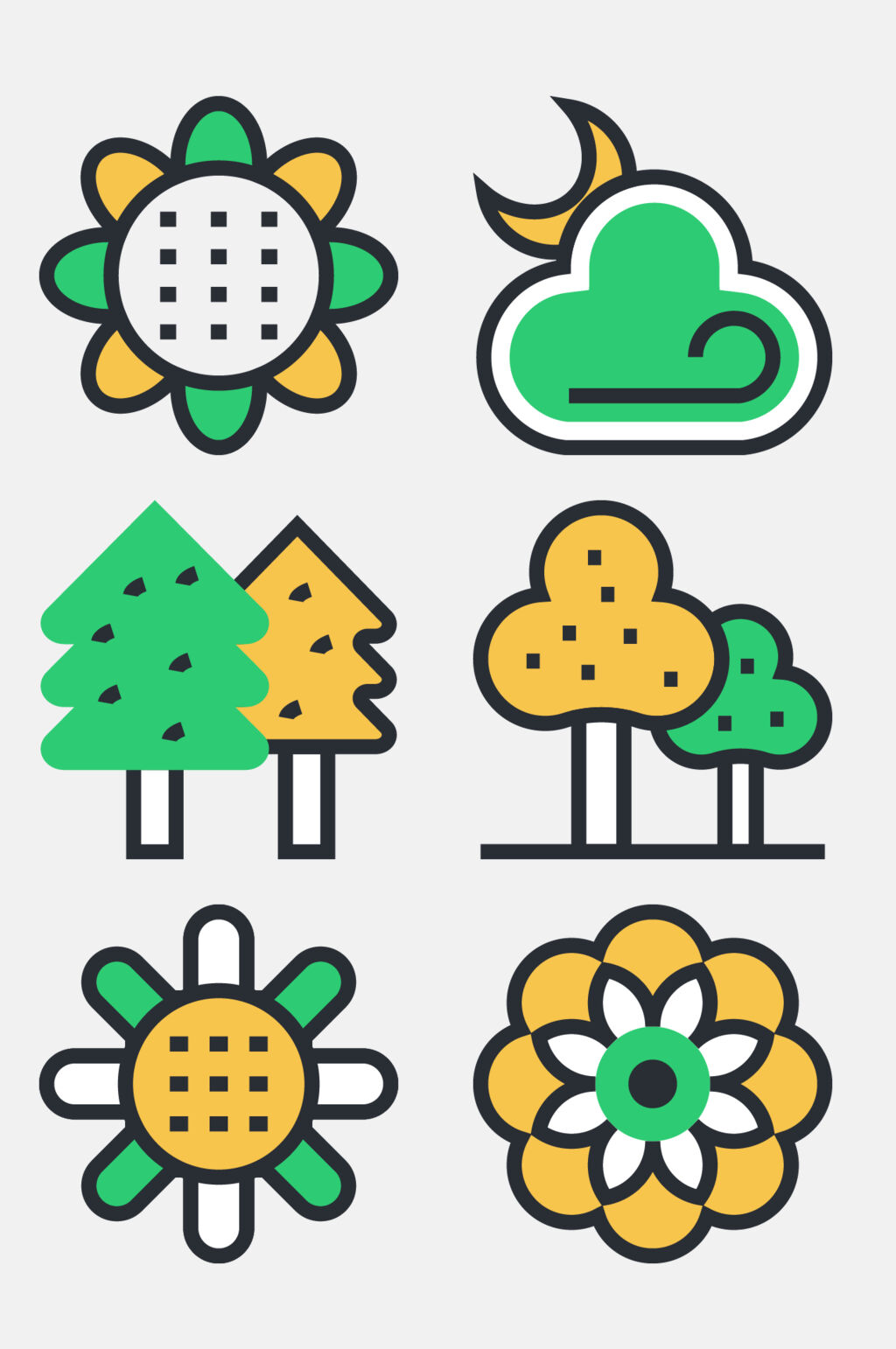 向日葵大自然主题图标免抠元素