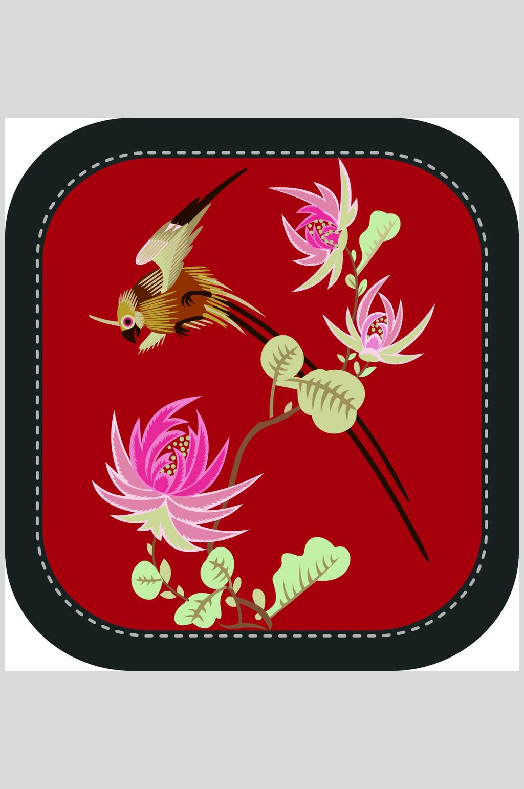 简约中国风圆形花纹素材素材