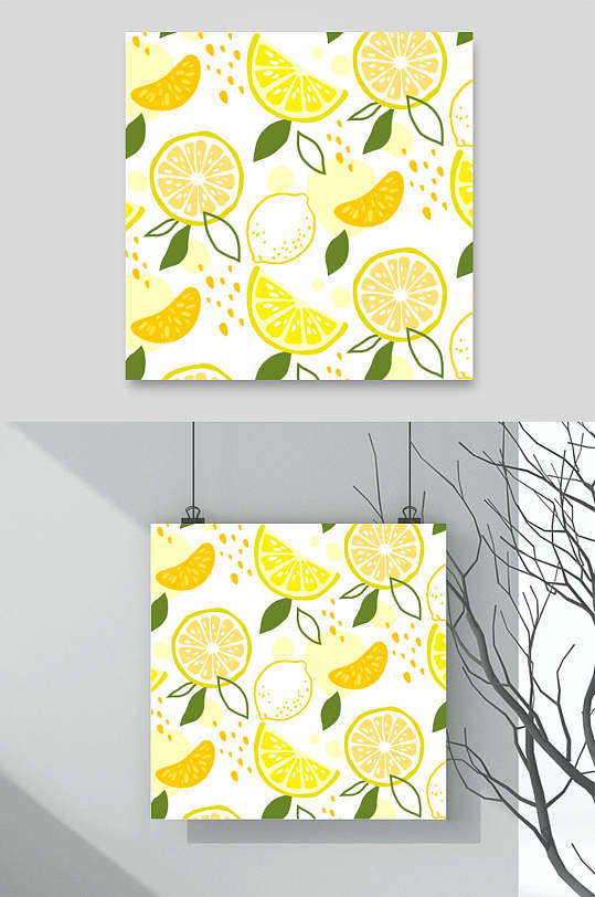 创意柠檬水果图案素材