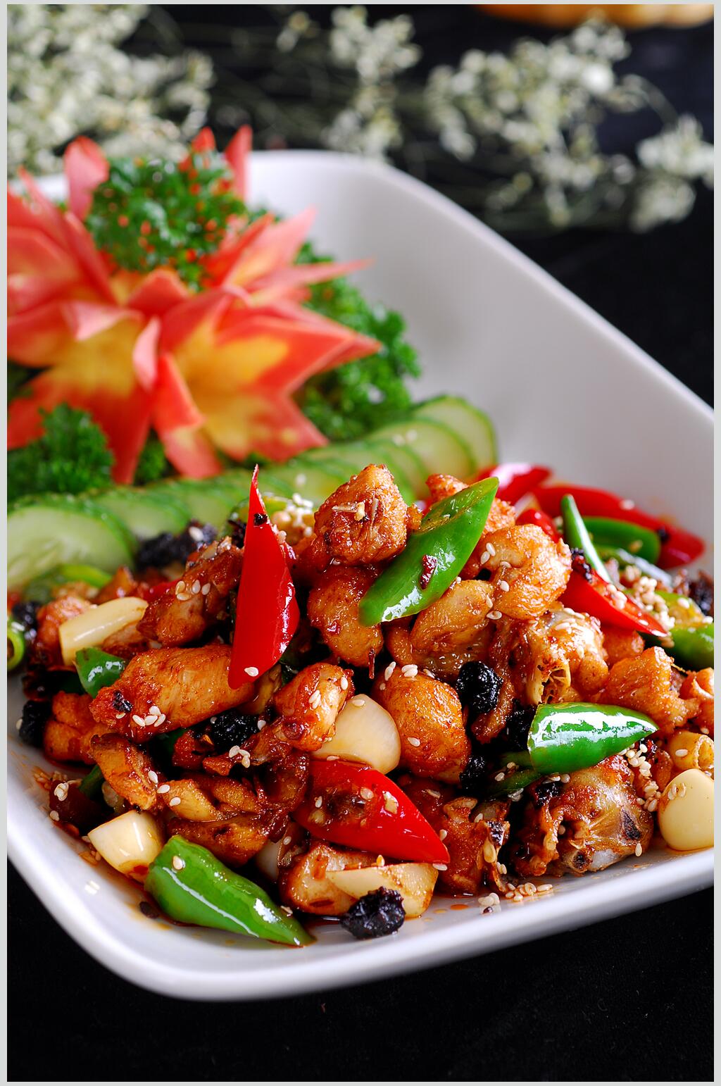 新鲜美味小煎鸡美食高清图片素材
