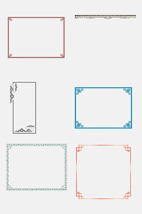 中式古风长方形边框免抠素材-众图网