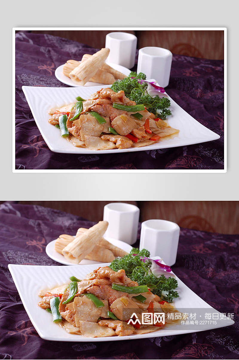 腌笋孔雀肉食品图片素材