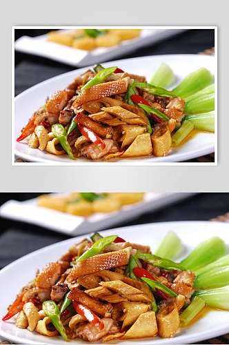 热菜仔姜焖土鸭美食高清图片