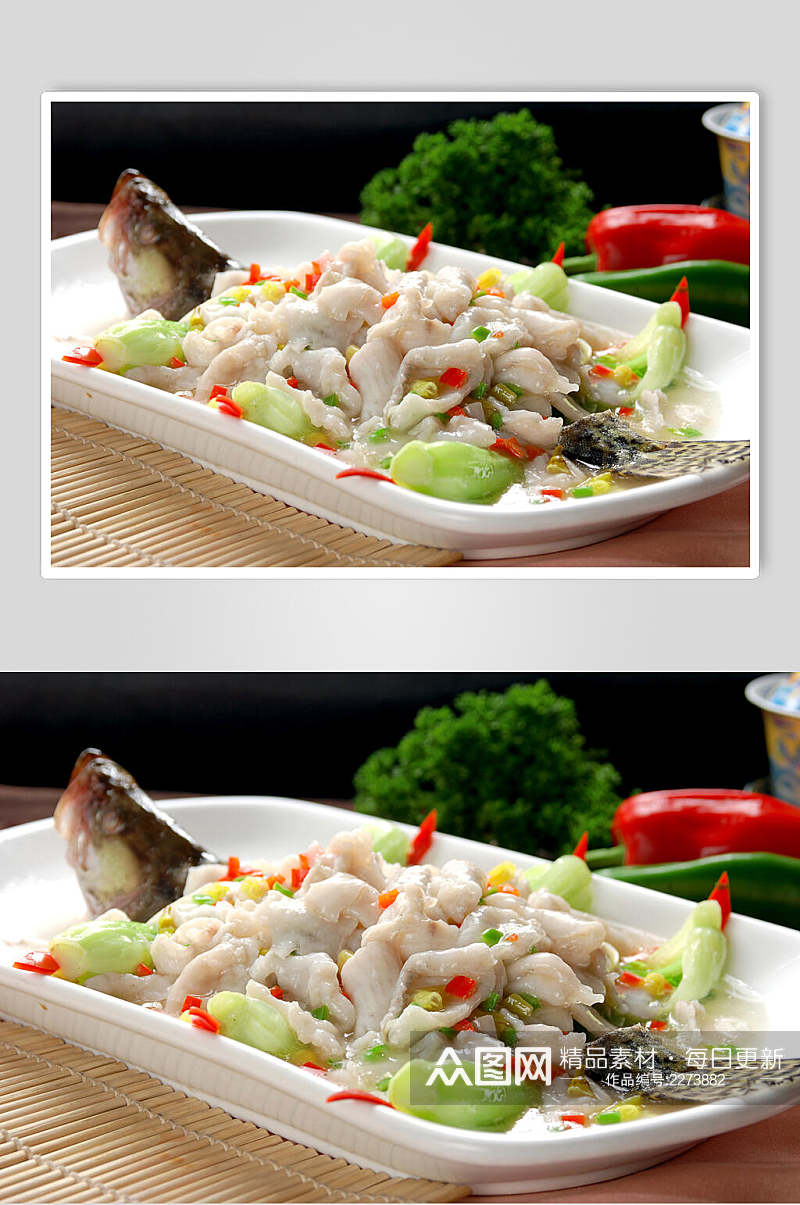 健康美味山椒桂鱼食物高清图片素材
