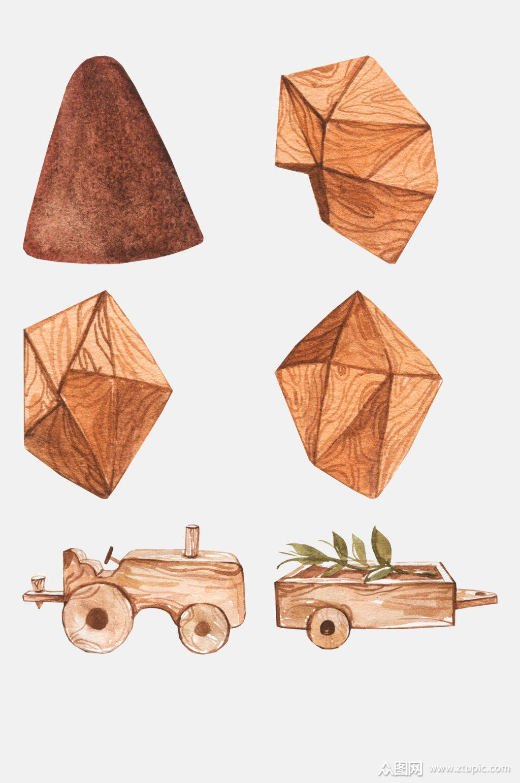 木头艺术作品免抠元素素材