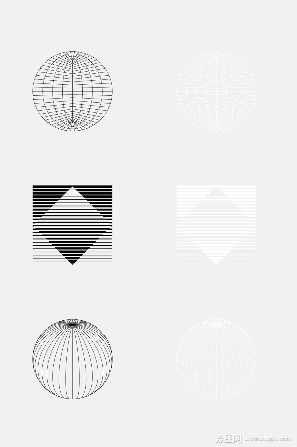 线条立体几何图形免抠元素