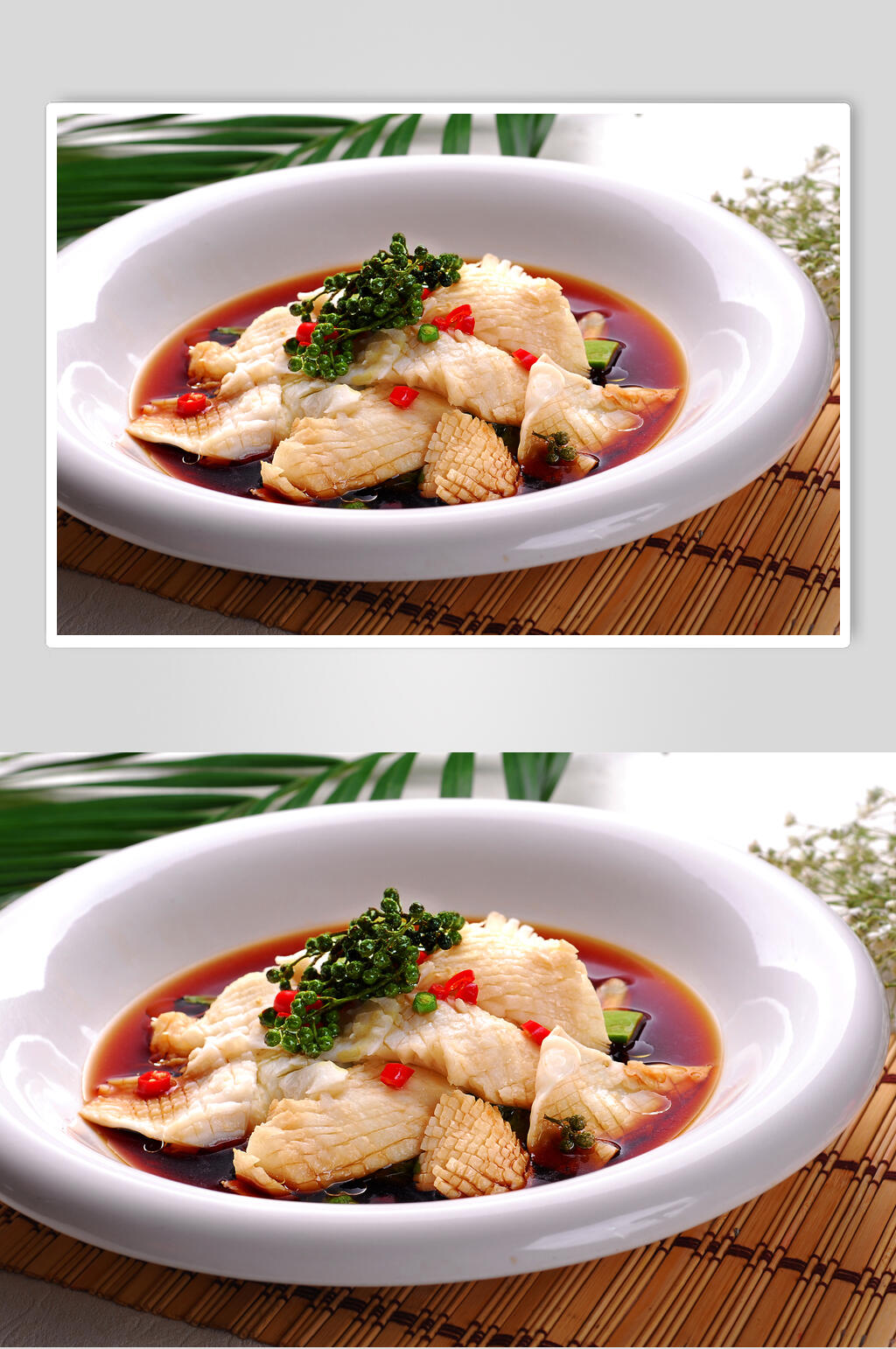 热菜白灼黄喉美食图片素材
