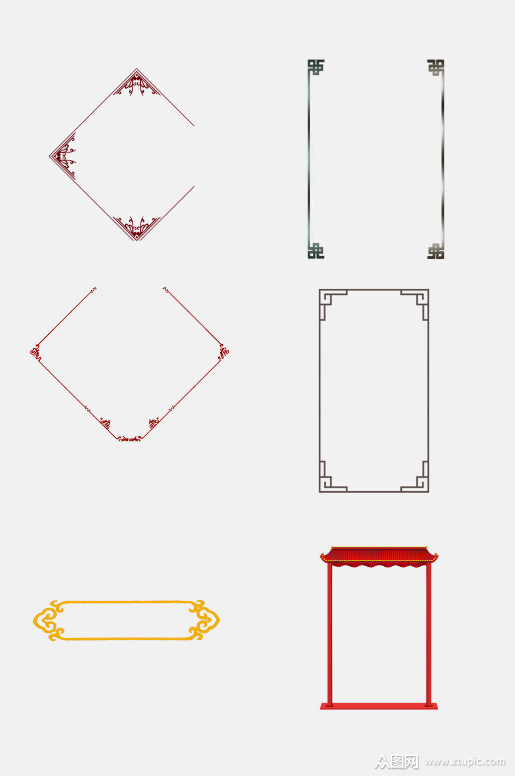 极简中式古风边框免抠素材模板下载-编号2284985-众图网