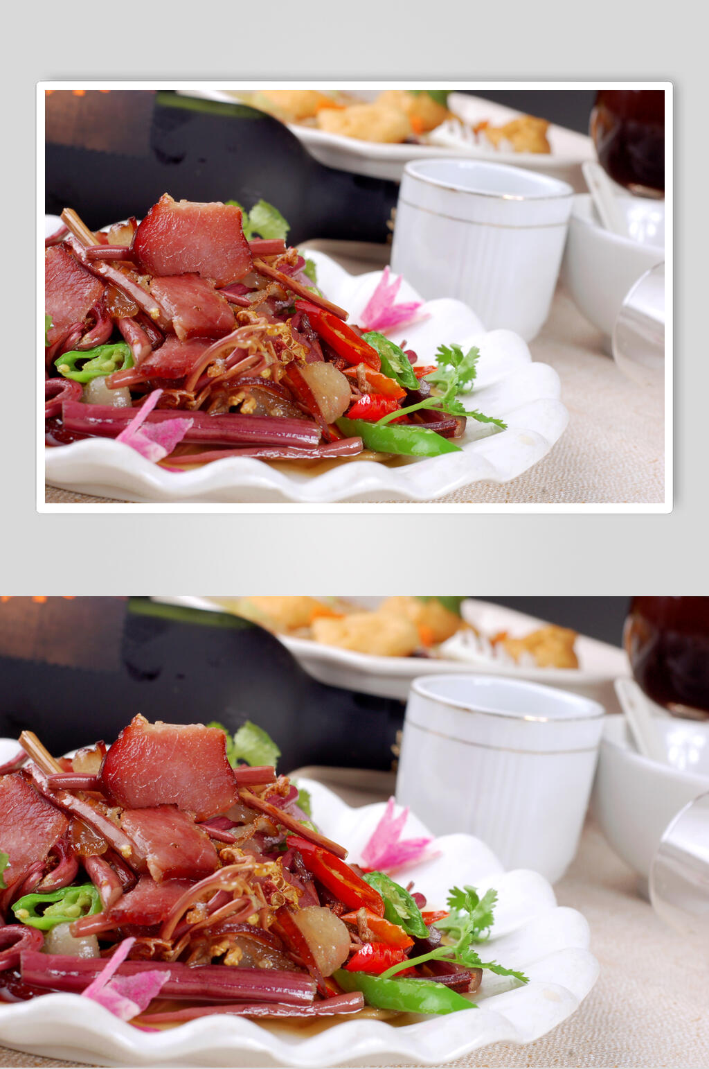 蕨菜炒腊肉美食图片素材