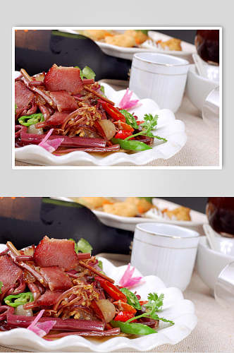 蕨菜炒腊肉美食图片