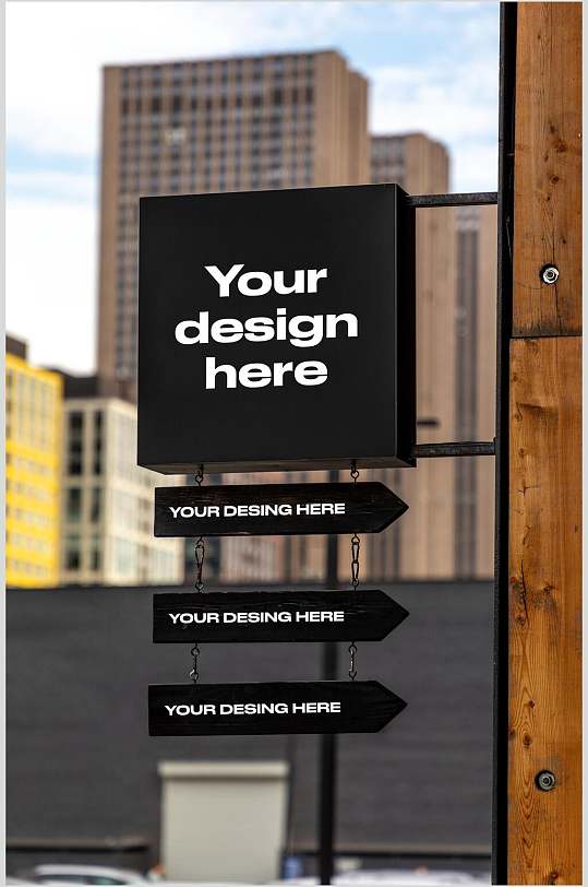 复古餐厅招牌侧招样机