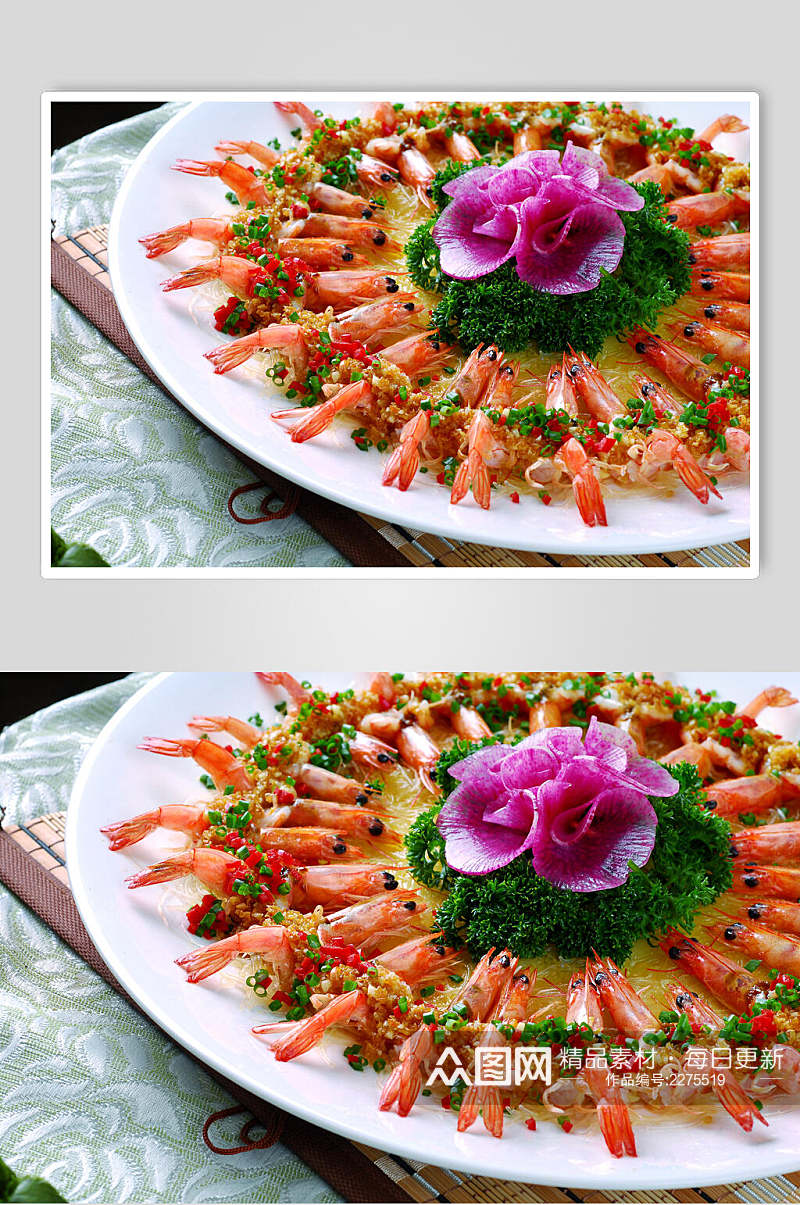 蒜蓉太平虾美食图片素材