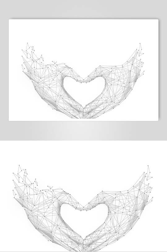 爱心线条科技素材