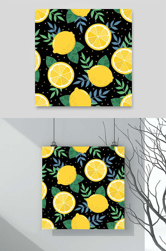 特色柠檬水果图案素材