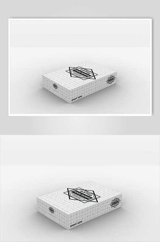 白底长方形快餐盒样机效果图