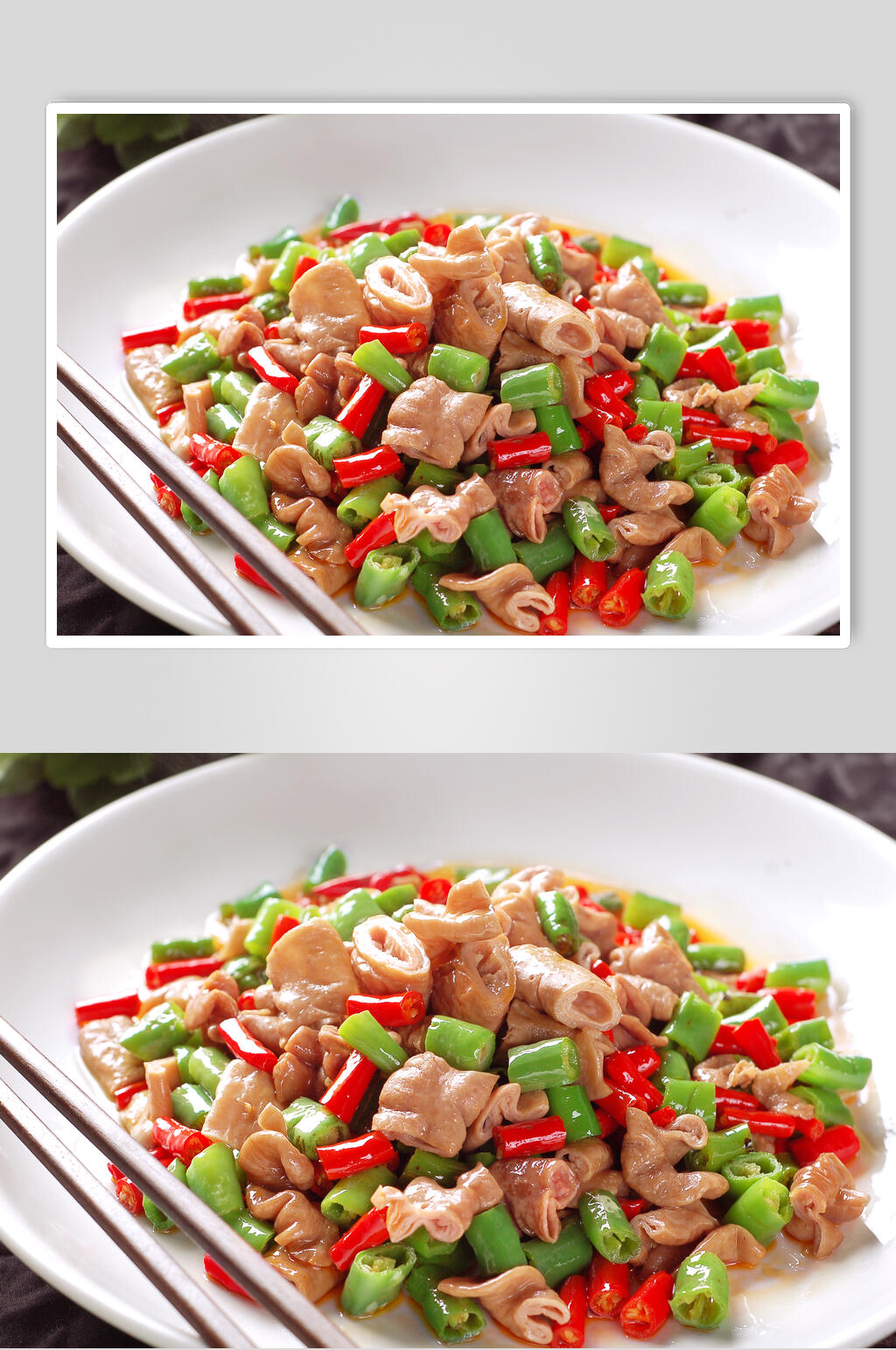热菜尖椒肥肠美食图片素材
