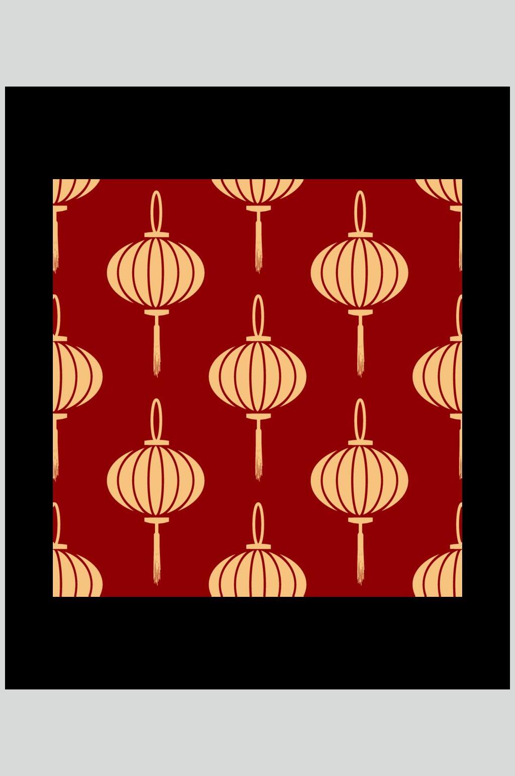 古典灯笼花纹图案素材素材