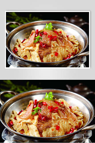 香辣干锅黄金豆皮餐饮食物图片