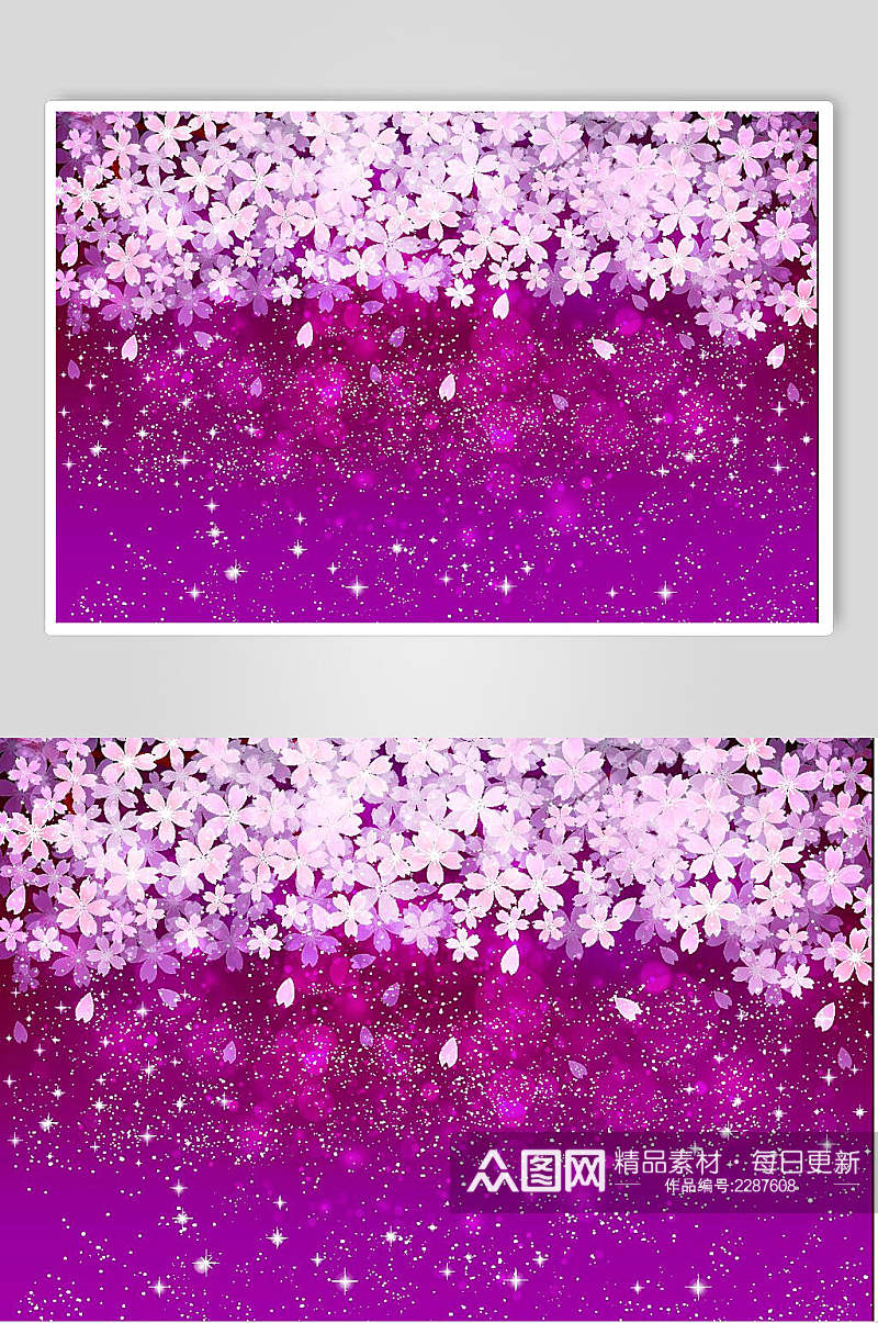 紫色樱花背景素材素材