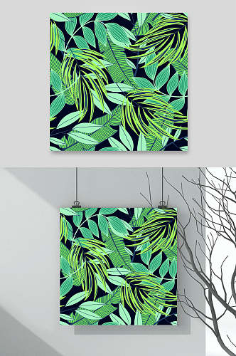 绿色植物花卉底纹设计素材