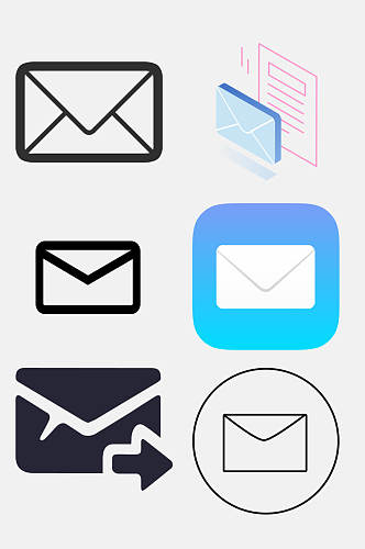 简洁邮件信封图标免抠素材