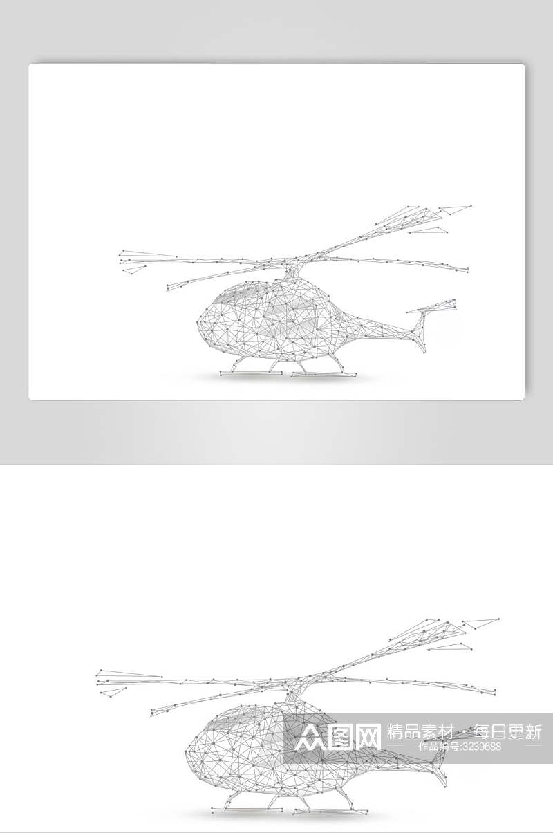 直升飞机线条科技素材素材