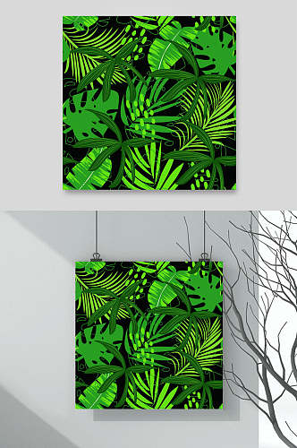 绿色植物花卉底纹设计素材