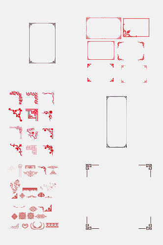 中国风中式古风边框边角免抠素材