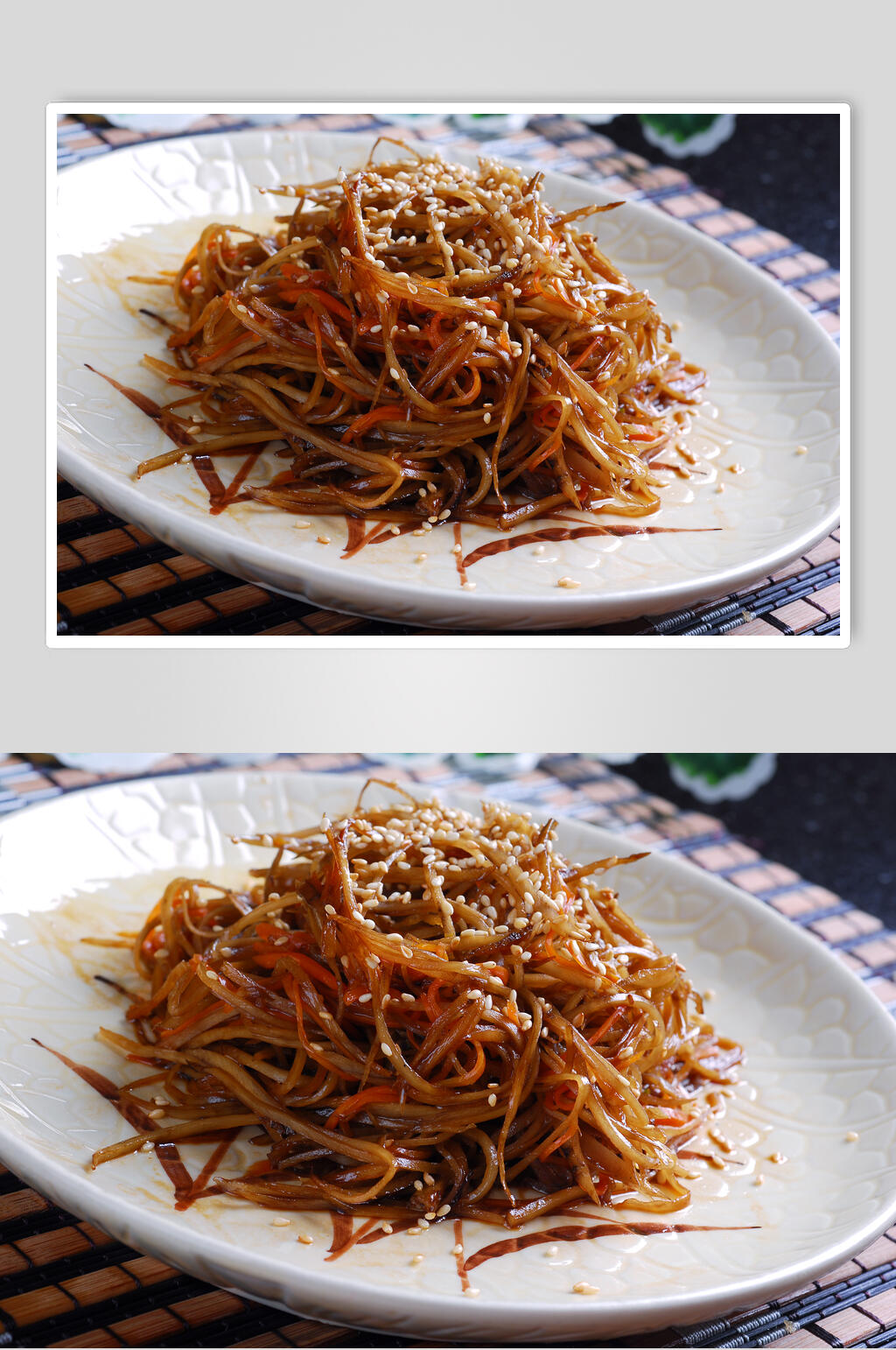 炒物炒牛蒡美食高清图片素材