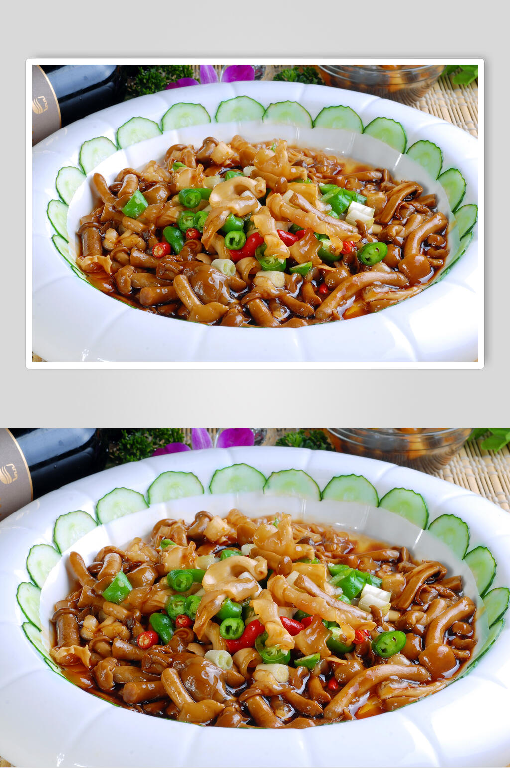 滑菇红鱼肚食物高清图片素材