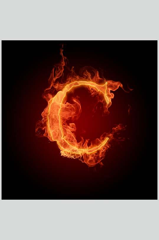 个性创意火焰字母c素材