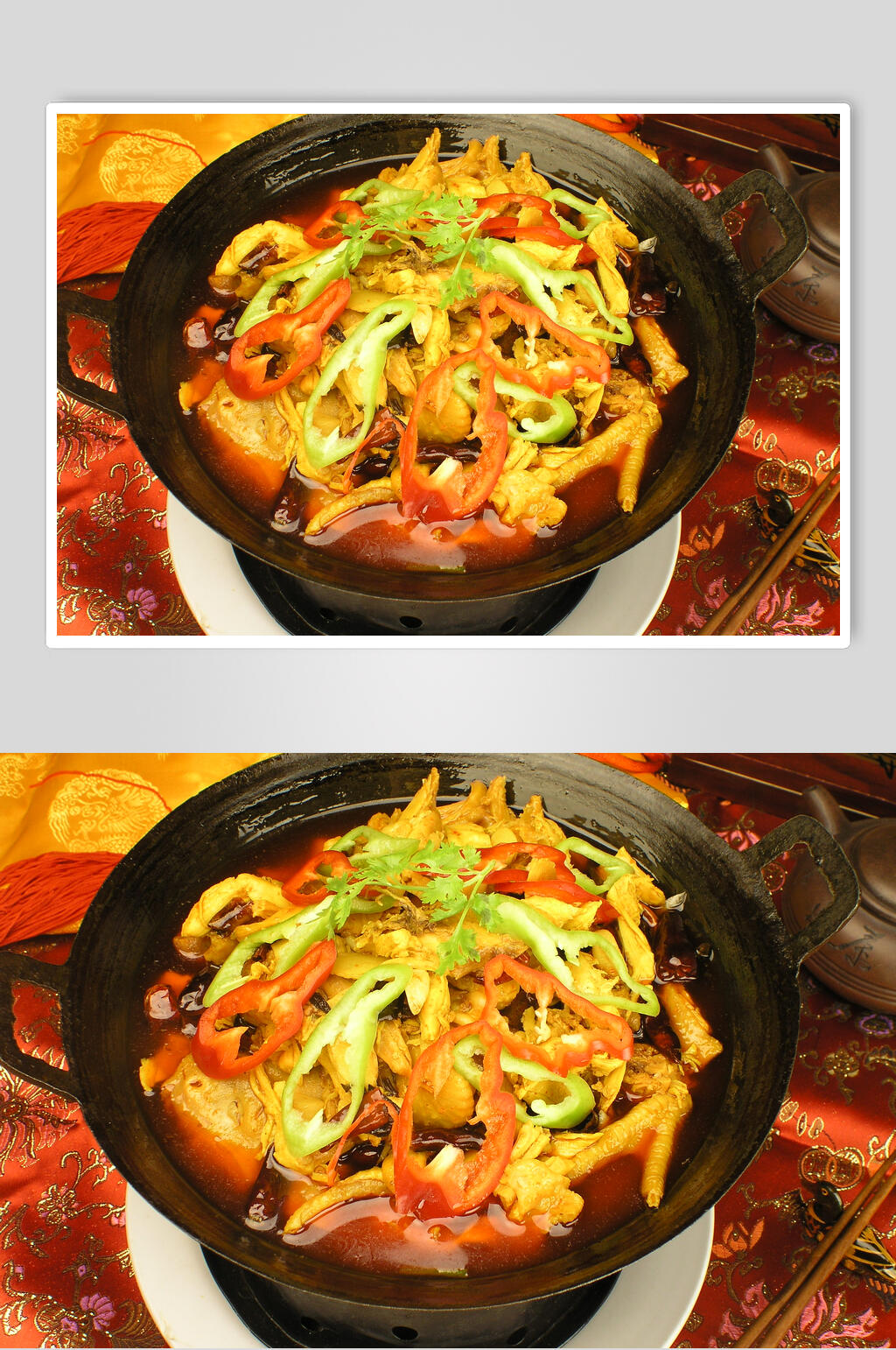 香辣干锅手撕鸡美食图片素材