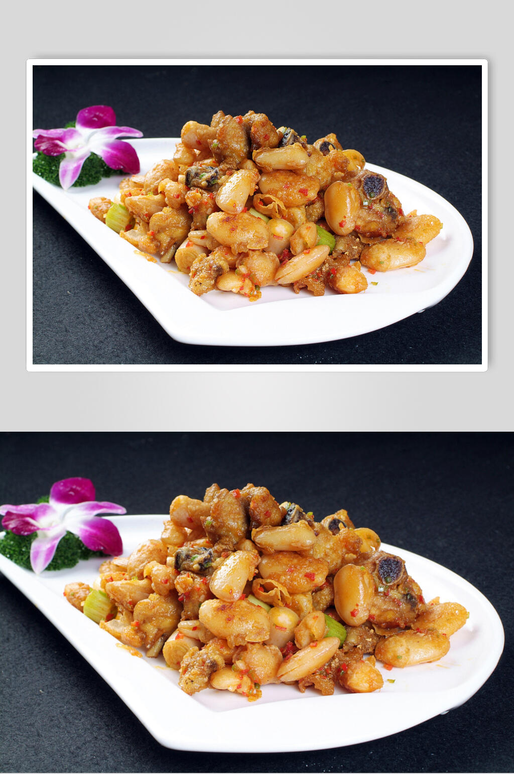 热菜白芸蒜香鸡美食高清图片素材