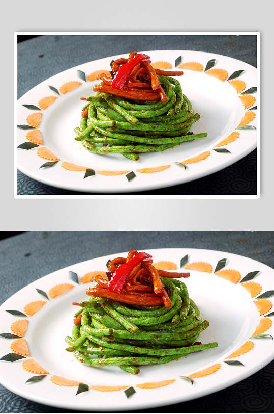 干炒菜菇豆餐饮图片