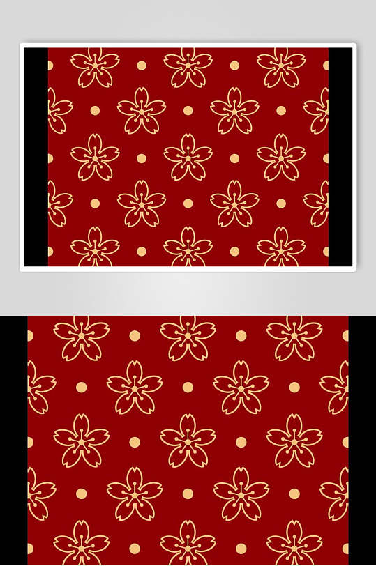 红底黄纹中国风底纹素材