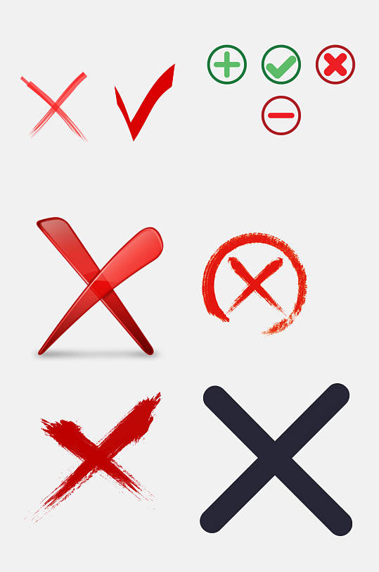 简洁勾叉对错图片免抠素材