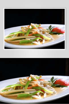 热菜五彩银鱼食品图片