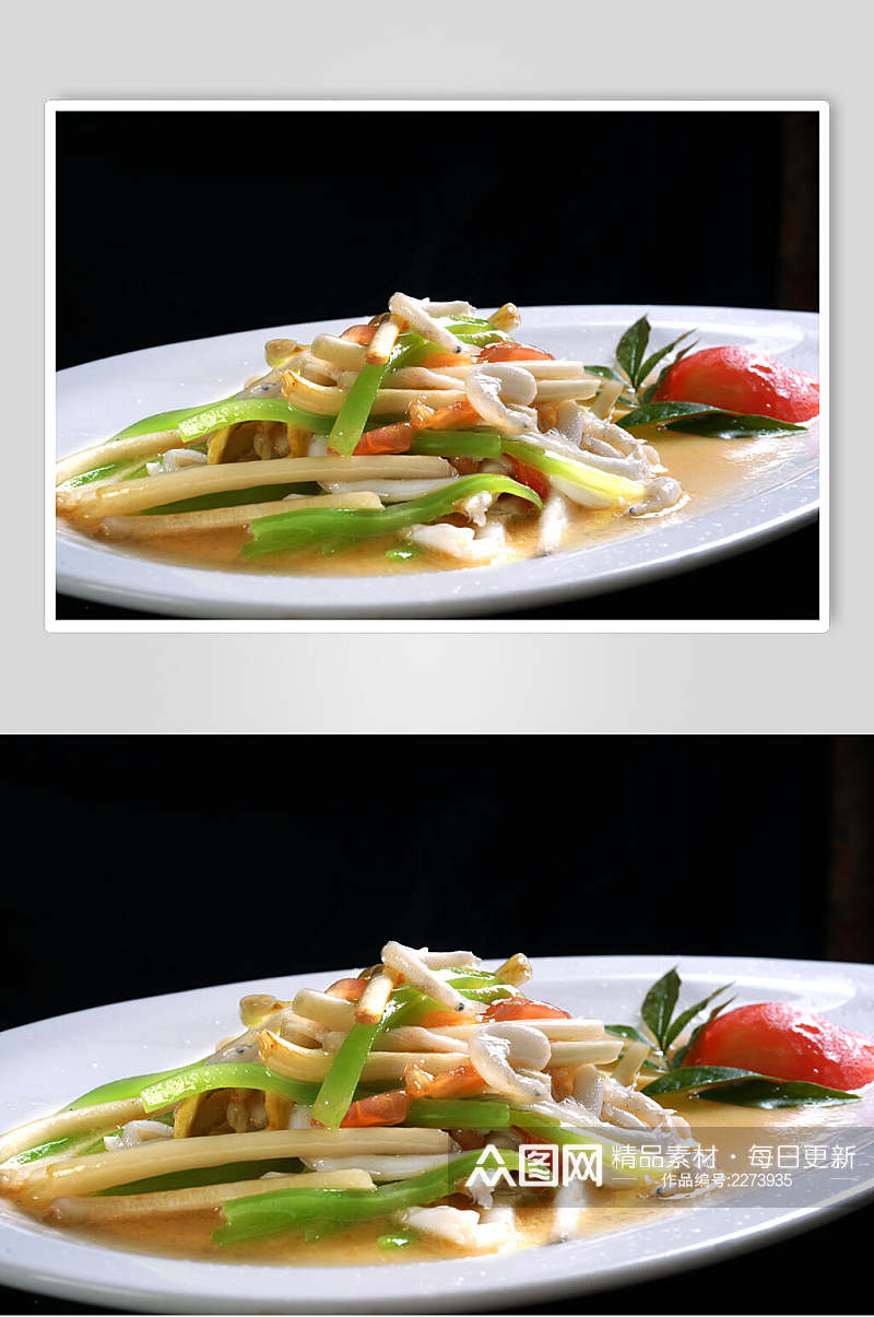 热菜五彩银鱼食品图片素材