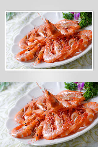 白灼基围虾美食图片