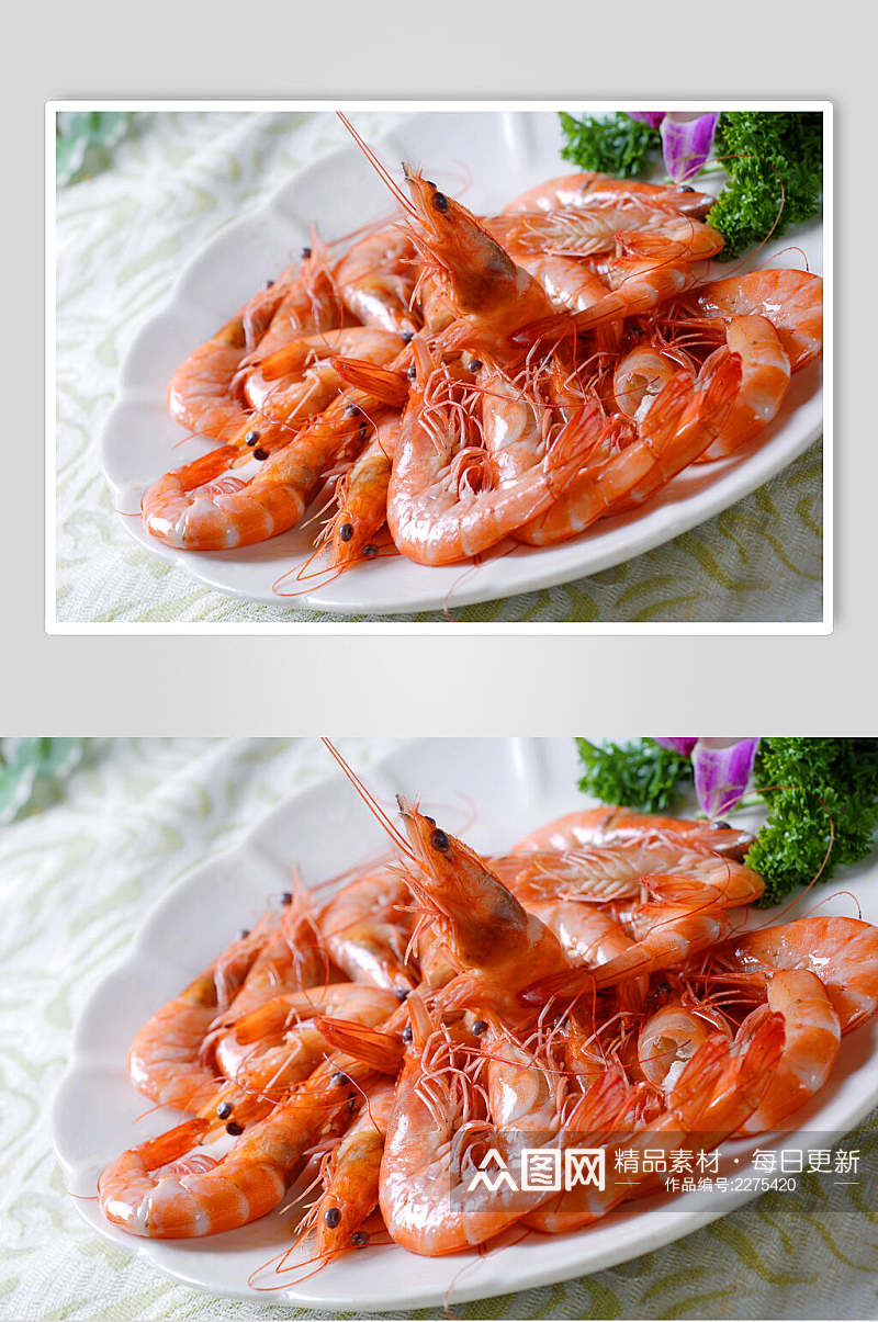 白灼基围虾美食图片素材