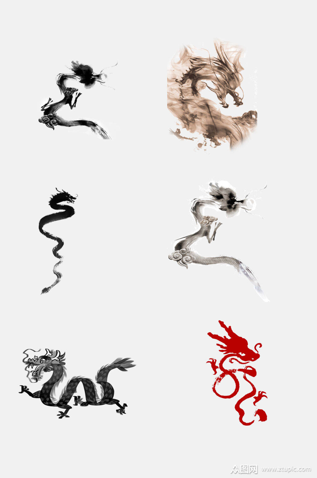 简约中国风龙纹神龙免抠素材