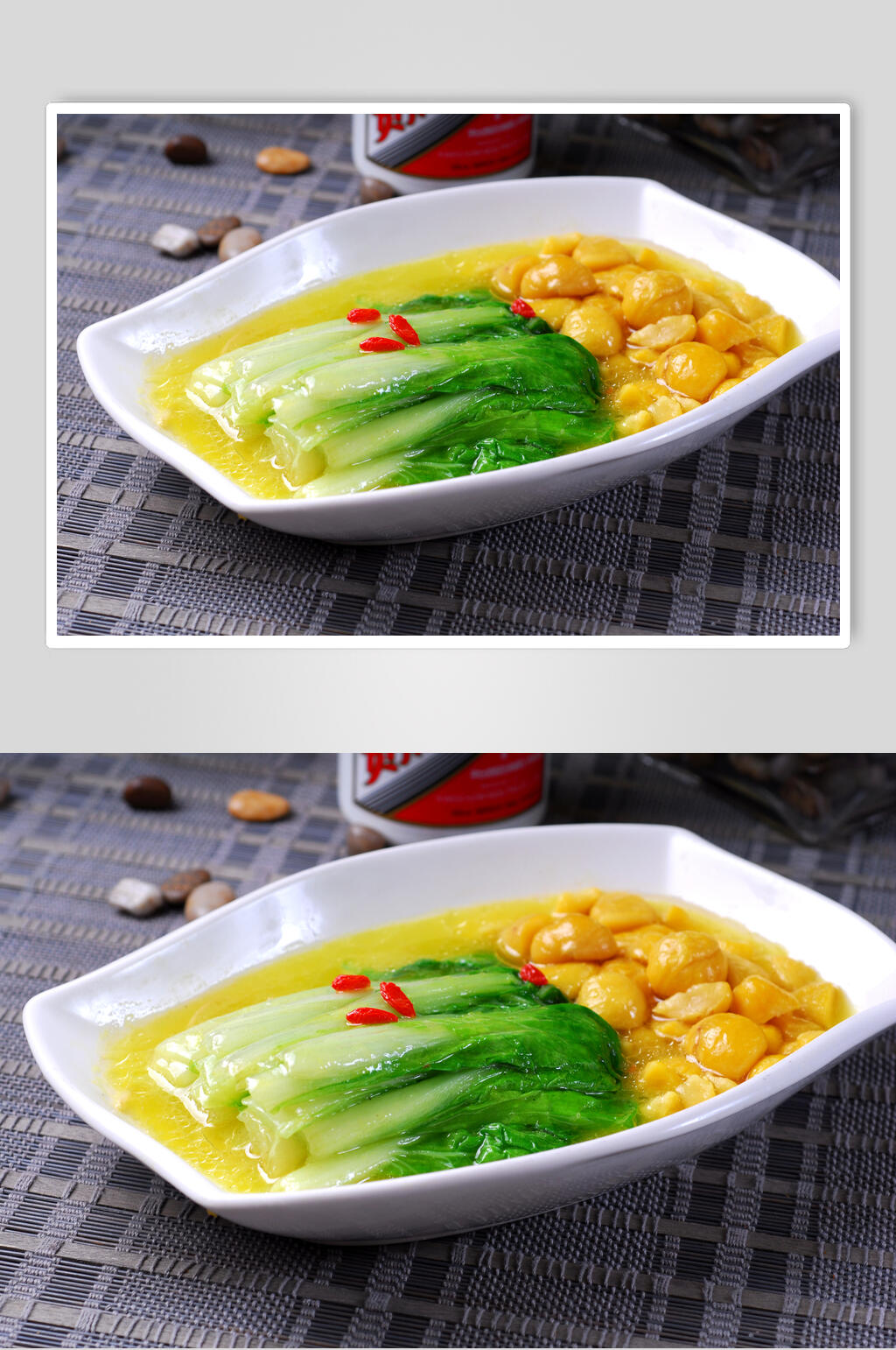 鸡汁板栗白菜美食高清图片素材